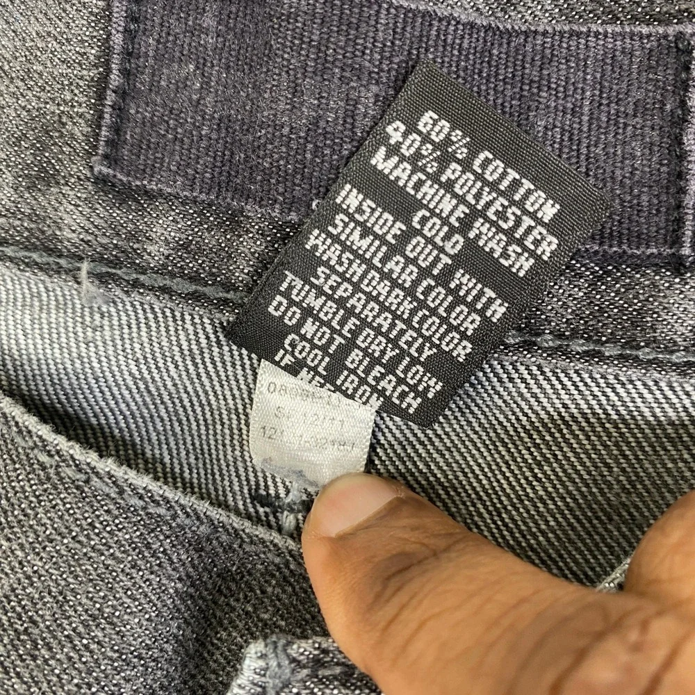 Southpole Mens Denim Jorts 36 Black Y2K Baggy Hip Hop Street Contrast Stitch - Picture 7 of 14